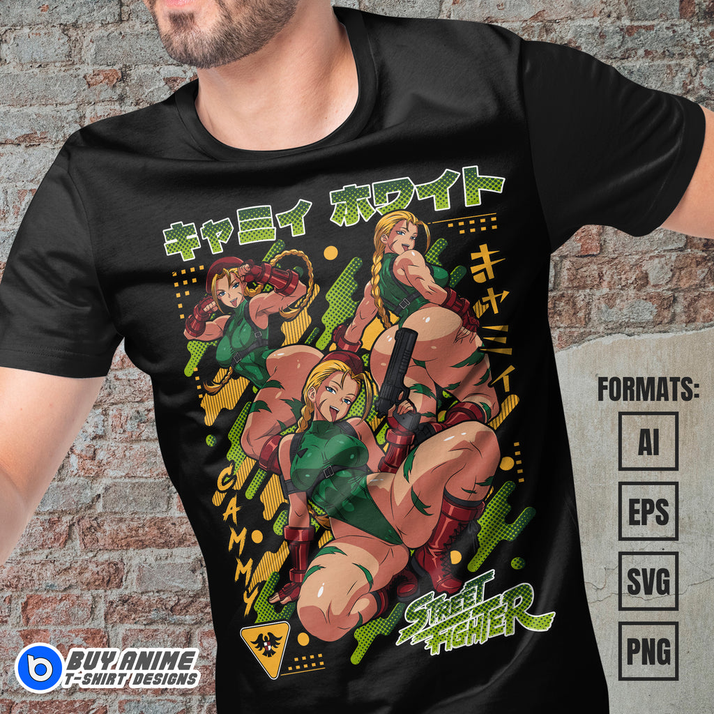 Premium Cammy Street Fighter Vector T-shirt Design Template