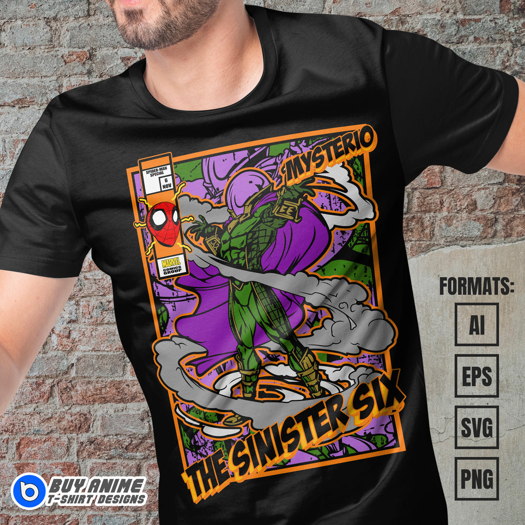 Premium Mysterio Spider-Man Vector T-shirt Design Template