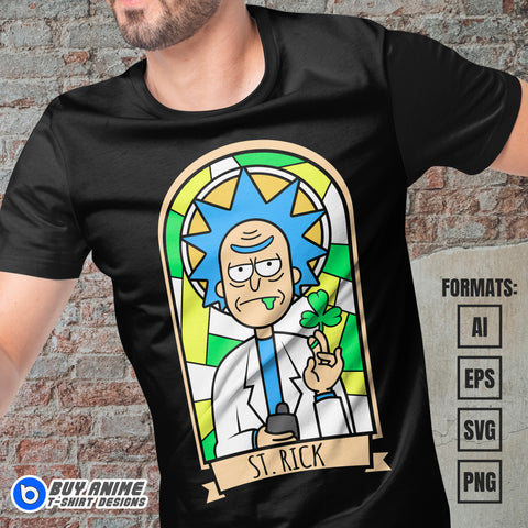 Premium Rick Vector T-shirt Design Template #2