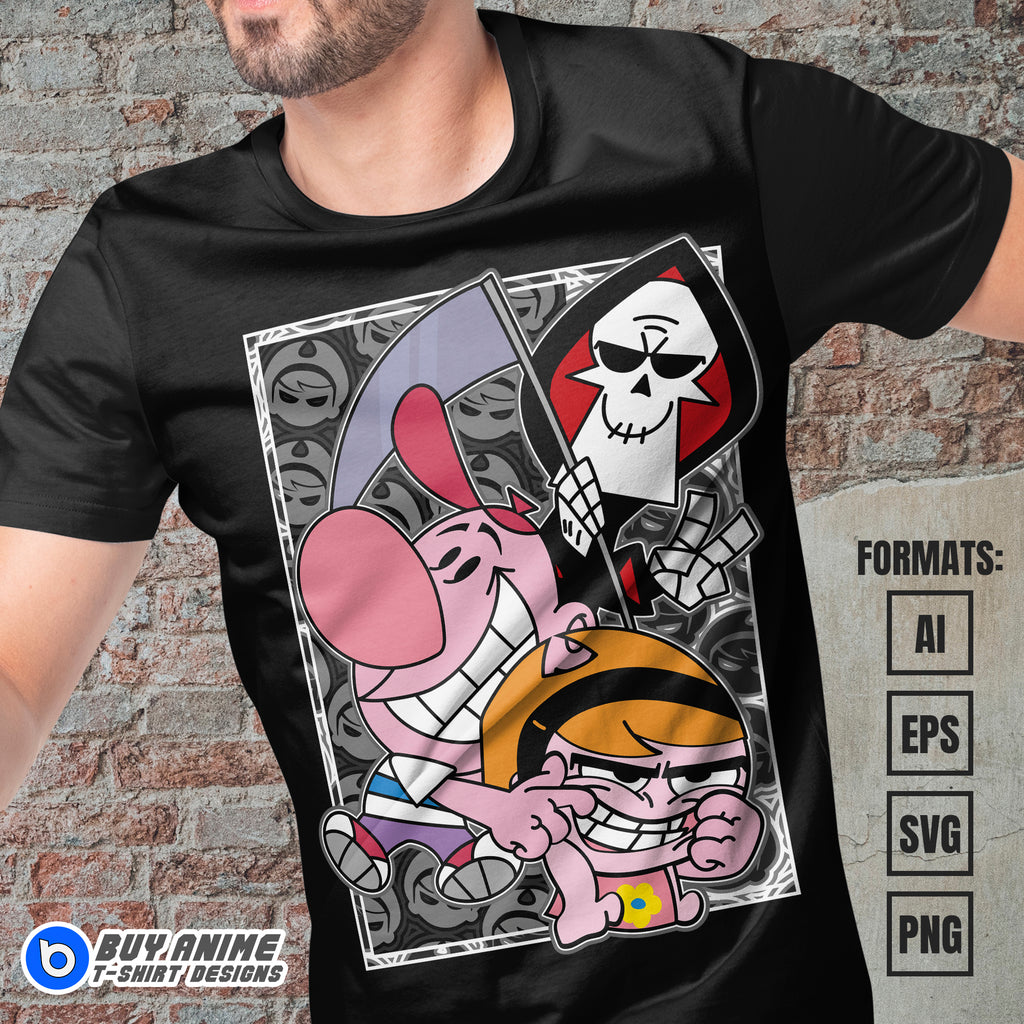 Premium Billy And Mandy Vector T-shirt Design Template #2