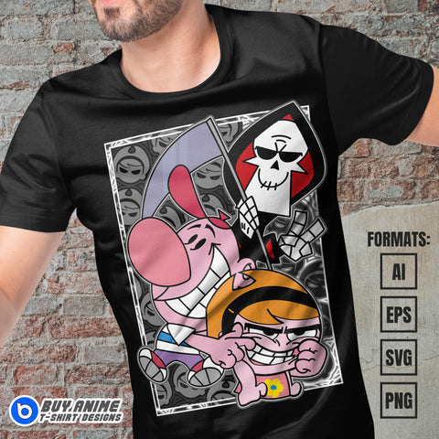 Premium Billy And Mandy Vector T-shirt Design Template #2