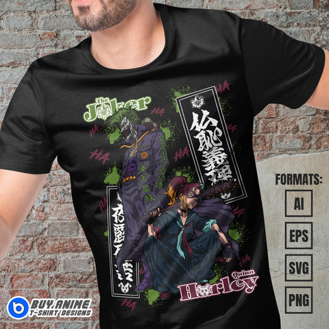 Premium Joker x Harley Quinn Vector T-shirt Design Template