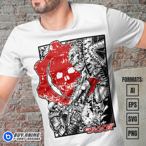 Premium Gears of War Vector T-shirt Design Template