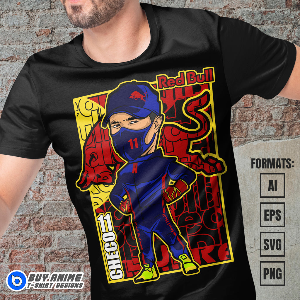 Premium Sergio Checo Perez Vector T-shirt Design Template