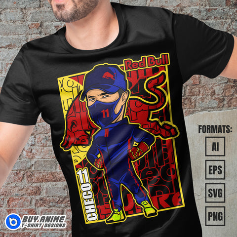 Premium Sergio Checo Perez Vector T-shirt Design Template