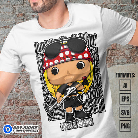 Premium Axl Rose Funko Vector T-shirt Design Template