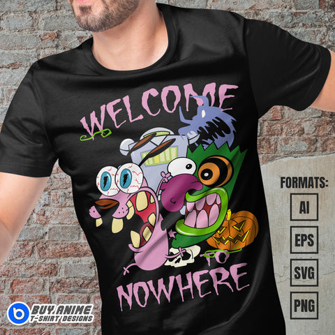 Premium Courage The Cowardly Dog Vector T-shirt Design Template #2
