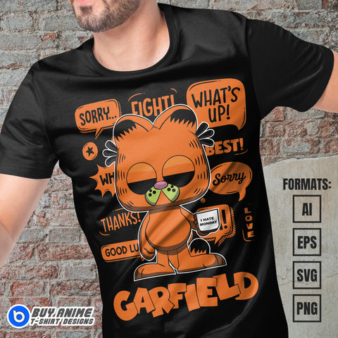 Premium Garfield Funko Vector T-shirt Design Template
