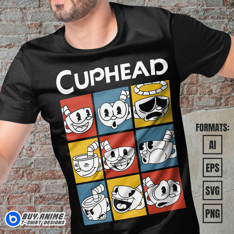 Premium Cuphead Vector T-shirt Design Template