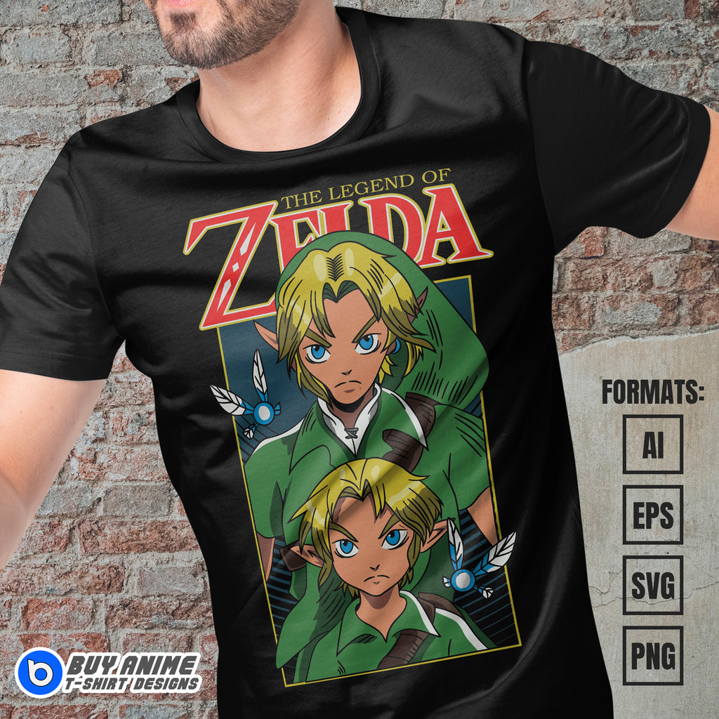 Premium Link Zelda Vector T-shirt Design Template #5