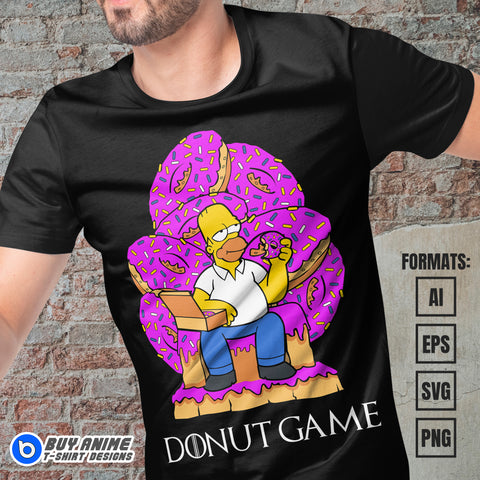 Premium The Simpsons x Game of Thrones Vector T-shirt Design Template
