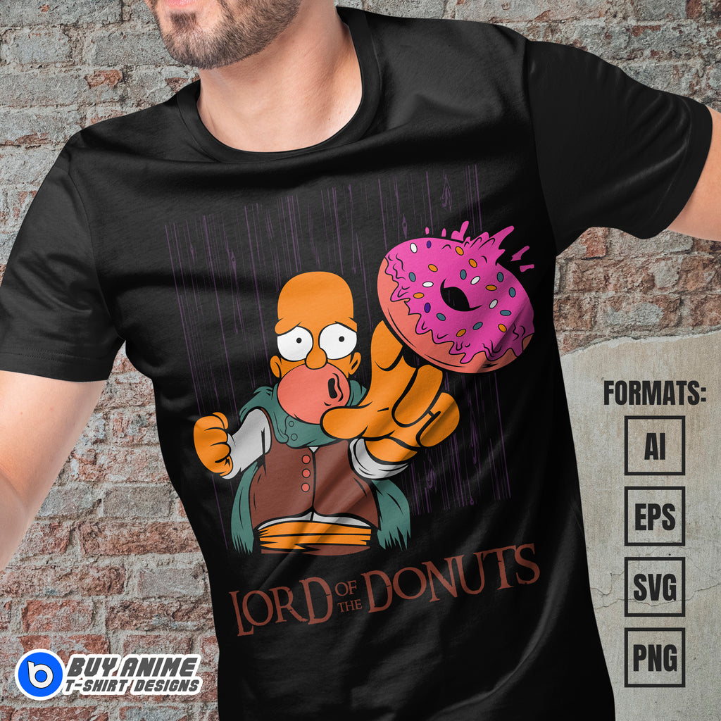 Premium The Simpsons x Lord of the Rings Vector T-shirt Design Template