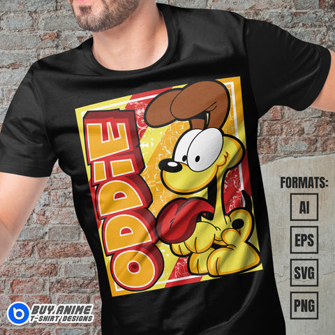 Premium Oddie Garfield Vector T-shirt Design Template