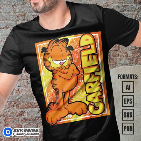Premium Garfield Vector T-shirt Design Template #5