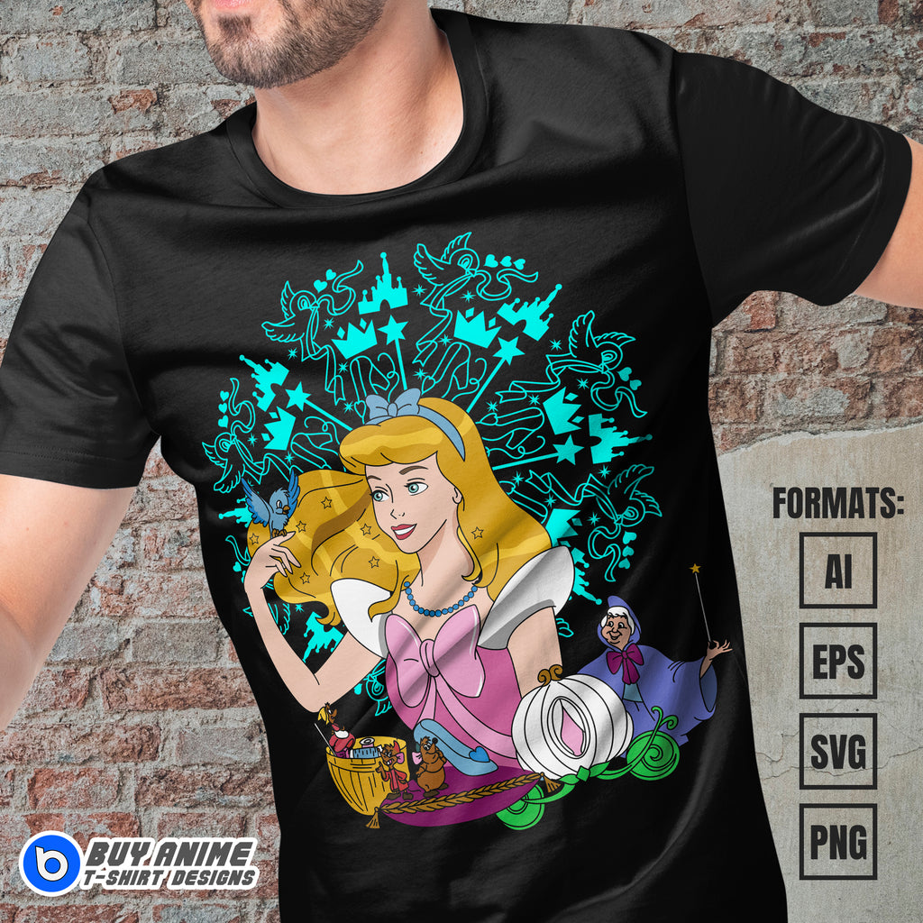 Premium Cinderella Vector T-shirt Design Template