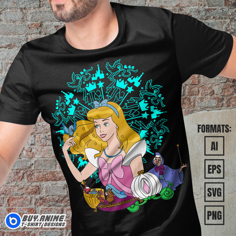 Premium Cinderella Vector T-shirt Design Template