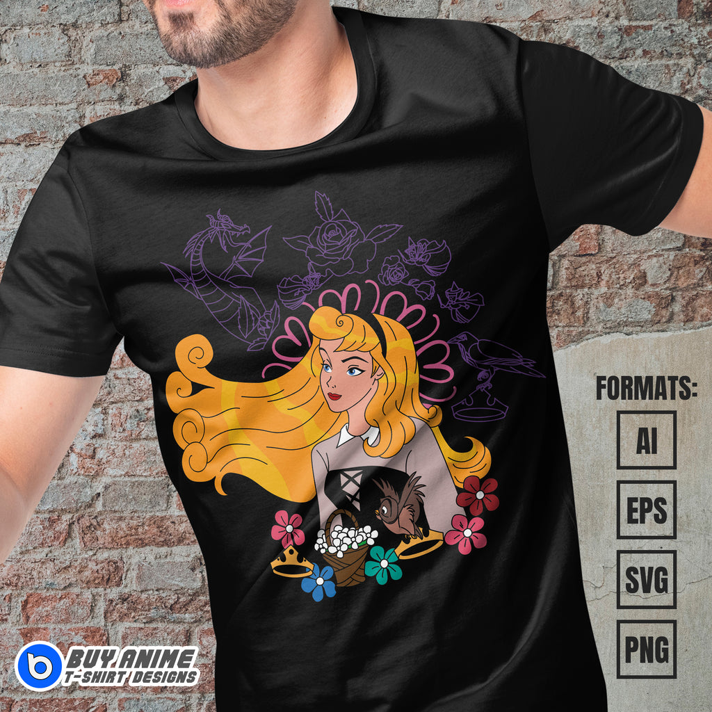 Premium Princess Aurora Vector T-shirt Design Template