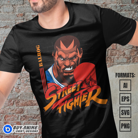 Premium Balrog Street Fighter Vector T-shirt Design Template
