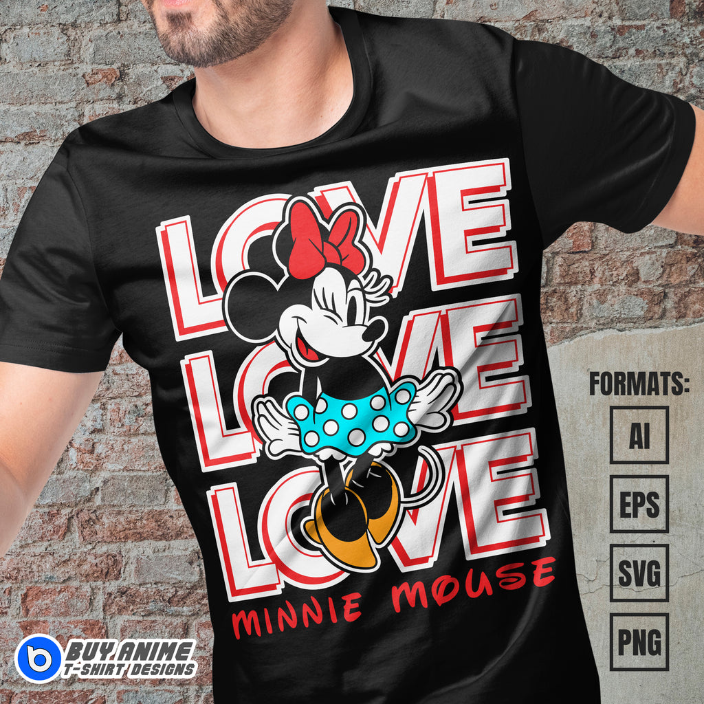 Premium Minnie Mouse Vector T-shirt Design Template