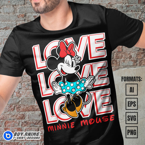 Premium Minnie Mouse Vector T-shirt Design Template