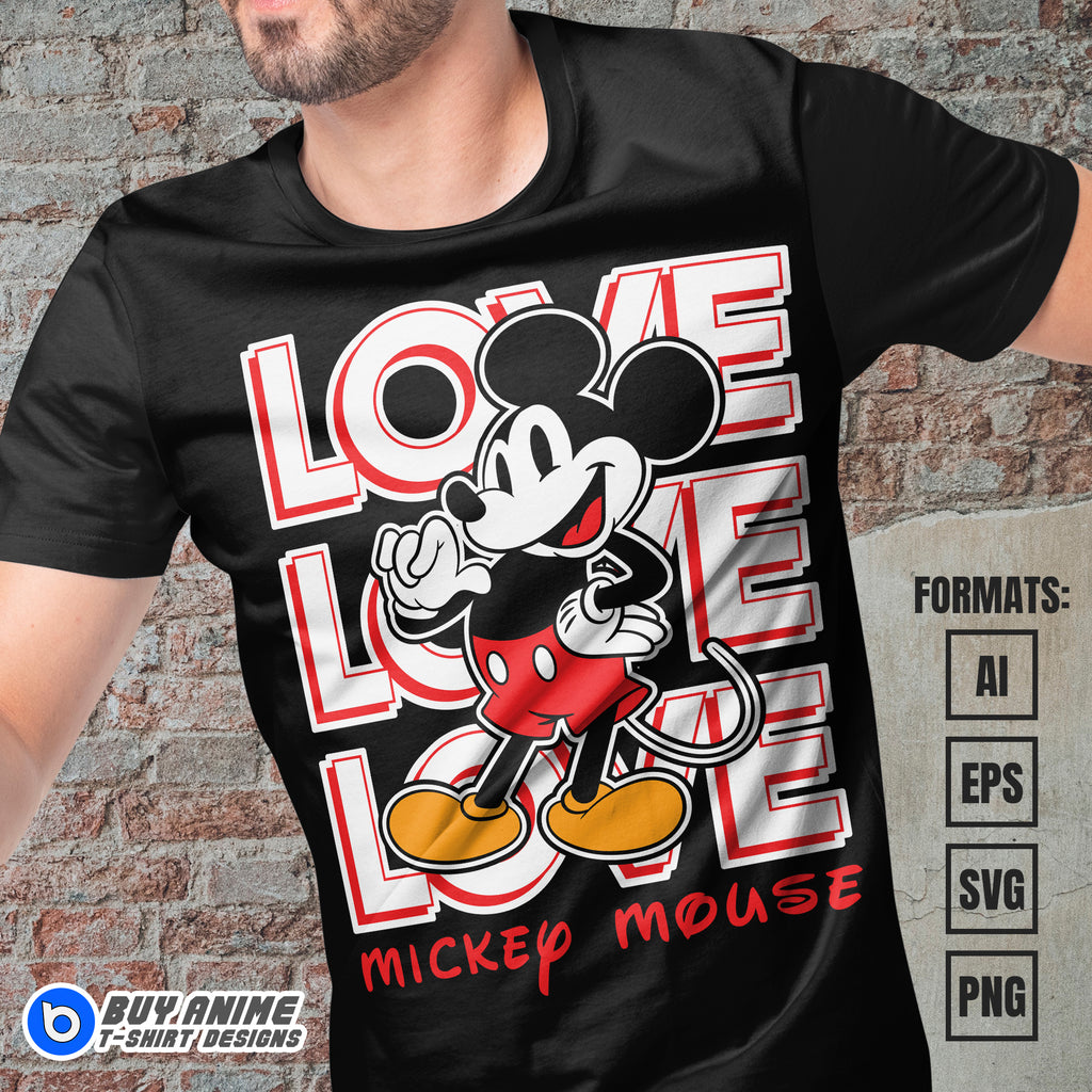 Premium Mickey Mouse Vector T-shirt Design Template