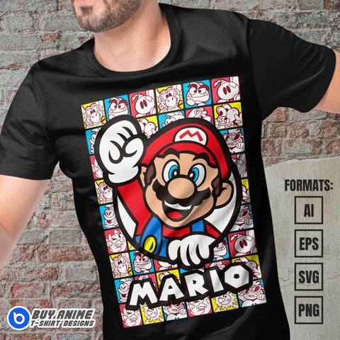 Premium Super Mario Vector T-shirt Design Template #19