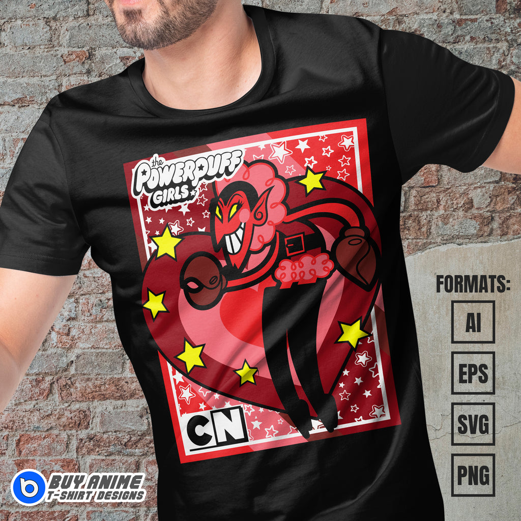Premium Him Powerpuff Girls Vector T-shirt Design Template