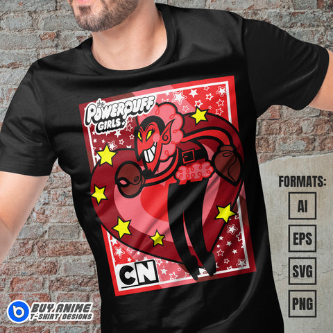 Premium Him Powerpuff Girls Vector T-shirt Design Template
