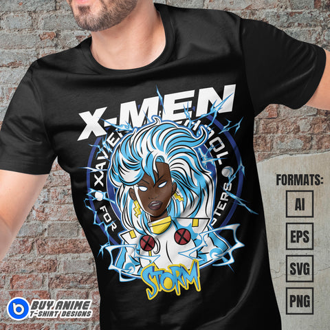Premium Storm X-Men Vector T-shirt Design Template #3