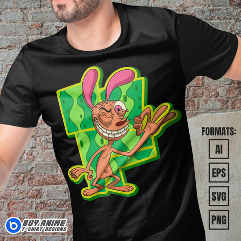 Premium The Ren And Stimpy Show Vector T-shirt Design Template #2