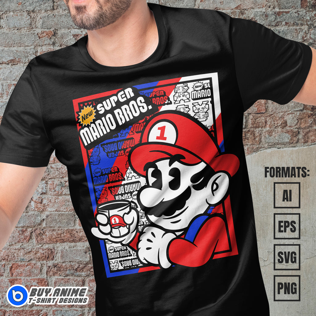 Premium Super Mario Vector T-shirt Design Template #20