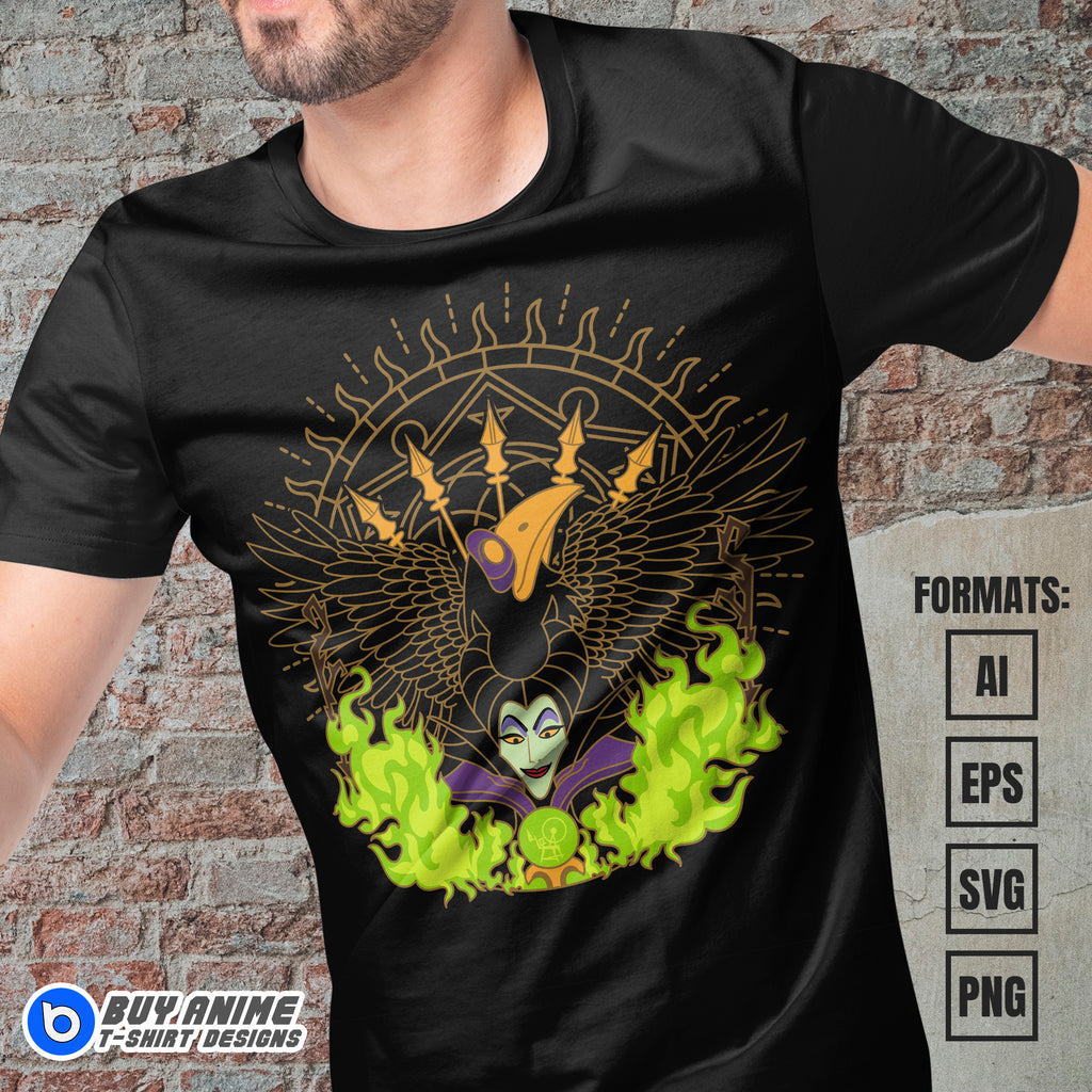 Premium Maleficent Sleeping Beauty Vector T-shirt Design Template #2
