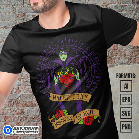 Premium Maleficent Sleeping Beauty Vector T-shirt Design Template #3
