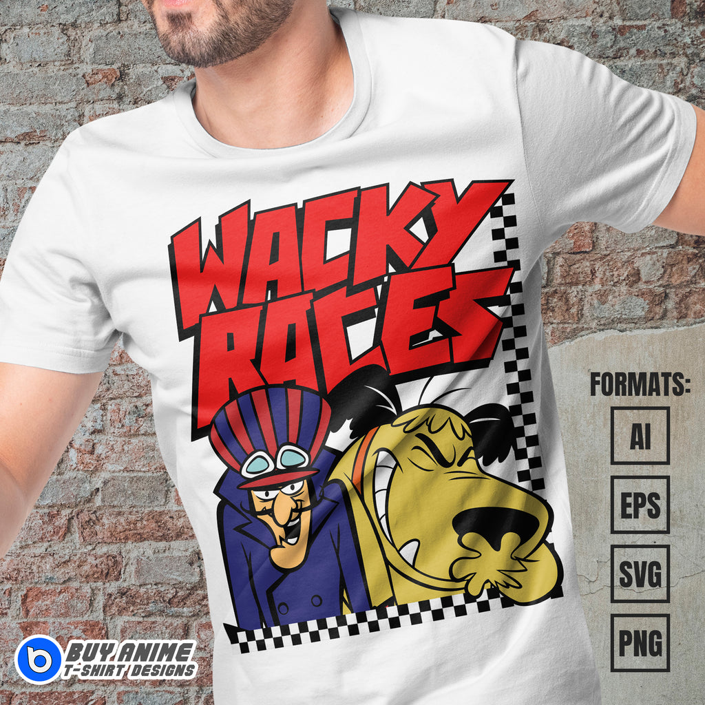 Premium Wacky Races Vector T-shirt Design Template