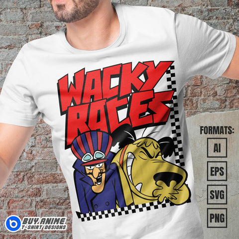 Premium Wacky Races Vector T-shirt Design Template