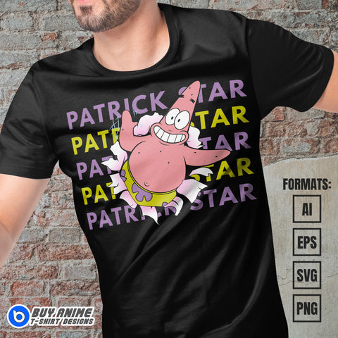 Premium Patrick Star Spongebob Vector T-shirt Design Template