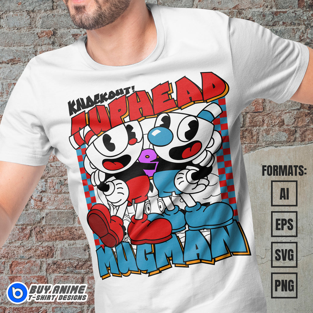Premium Cuphead Vector T-shirt Design Template #2