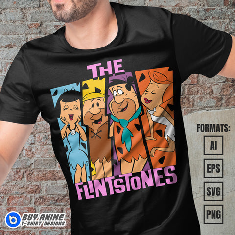 Premium The Flintstones Vector T-shirt Design Template