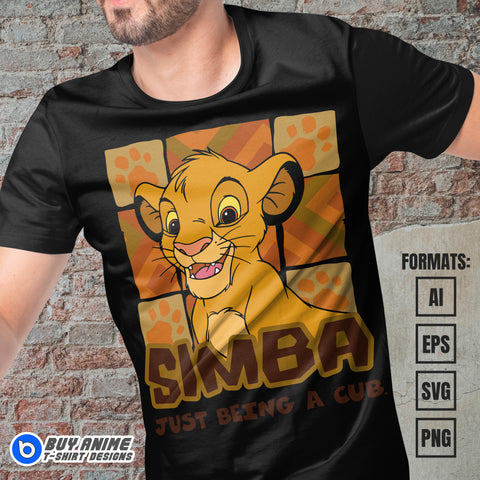 Premium Simba The Lion King Vector T-shirt Design Template