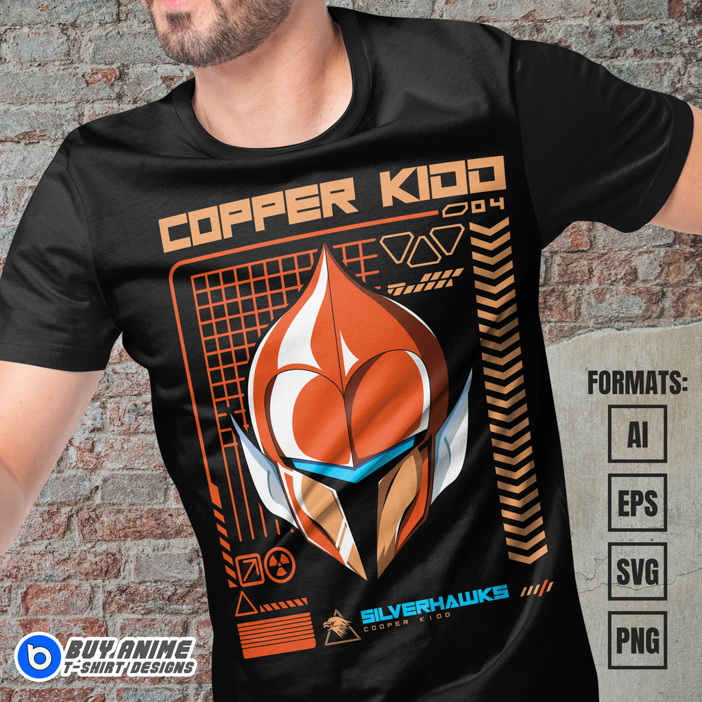 Premium Copper Kidd Silverhawks Vector T-shirt Design Template