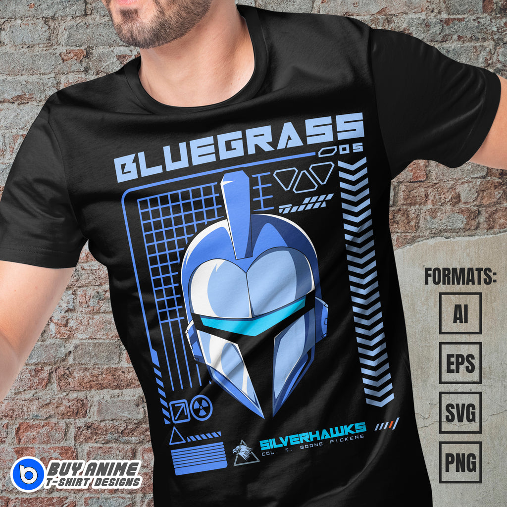 Premium Bluegrass Silverhawks Vector T-shirt Design Template