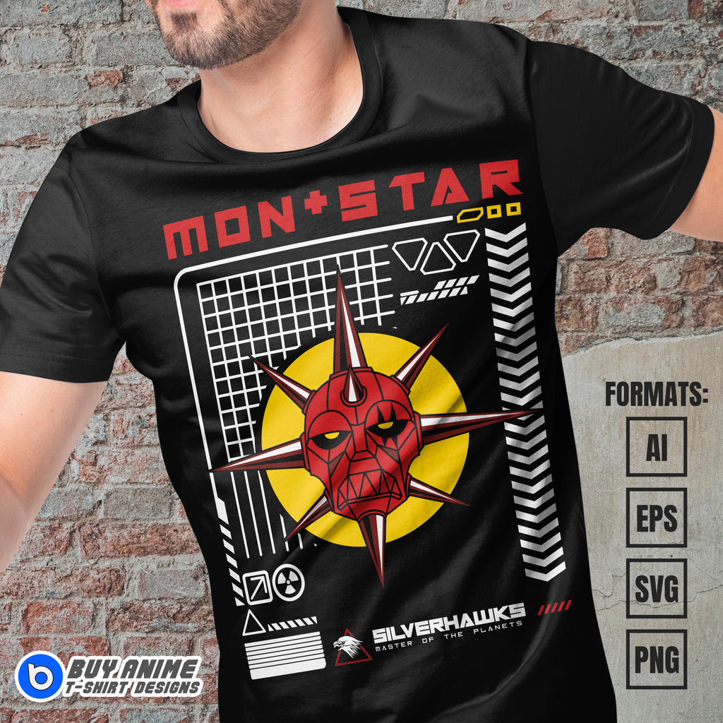 Premium Mon-Star Silverhawks Vector T-shirt Design Template