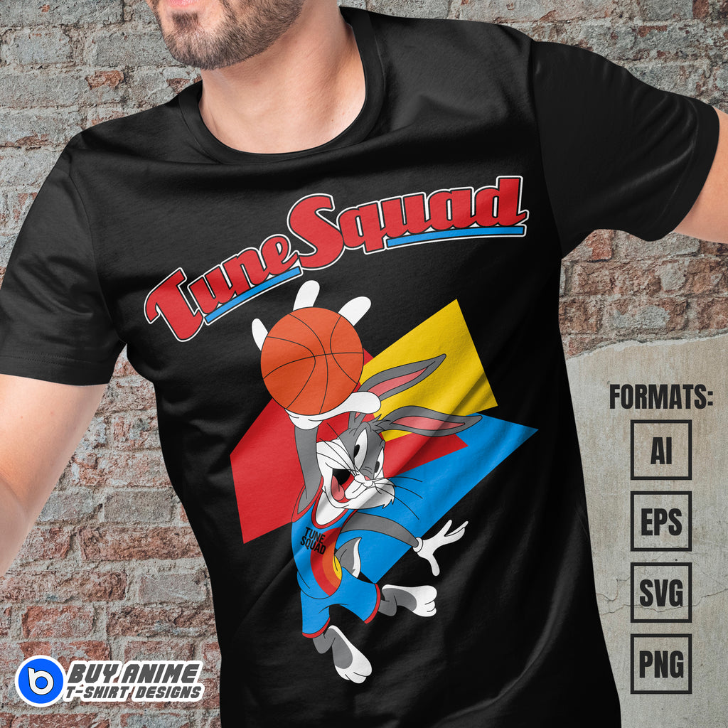 Premium Bugs Bunny Tune Squad Vector T-shirt Design Template