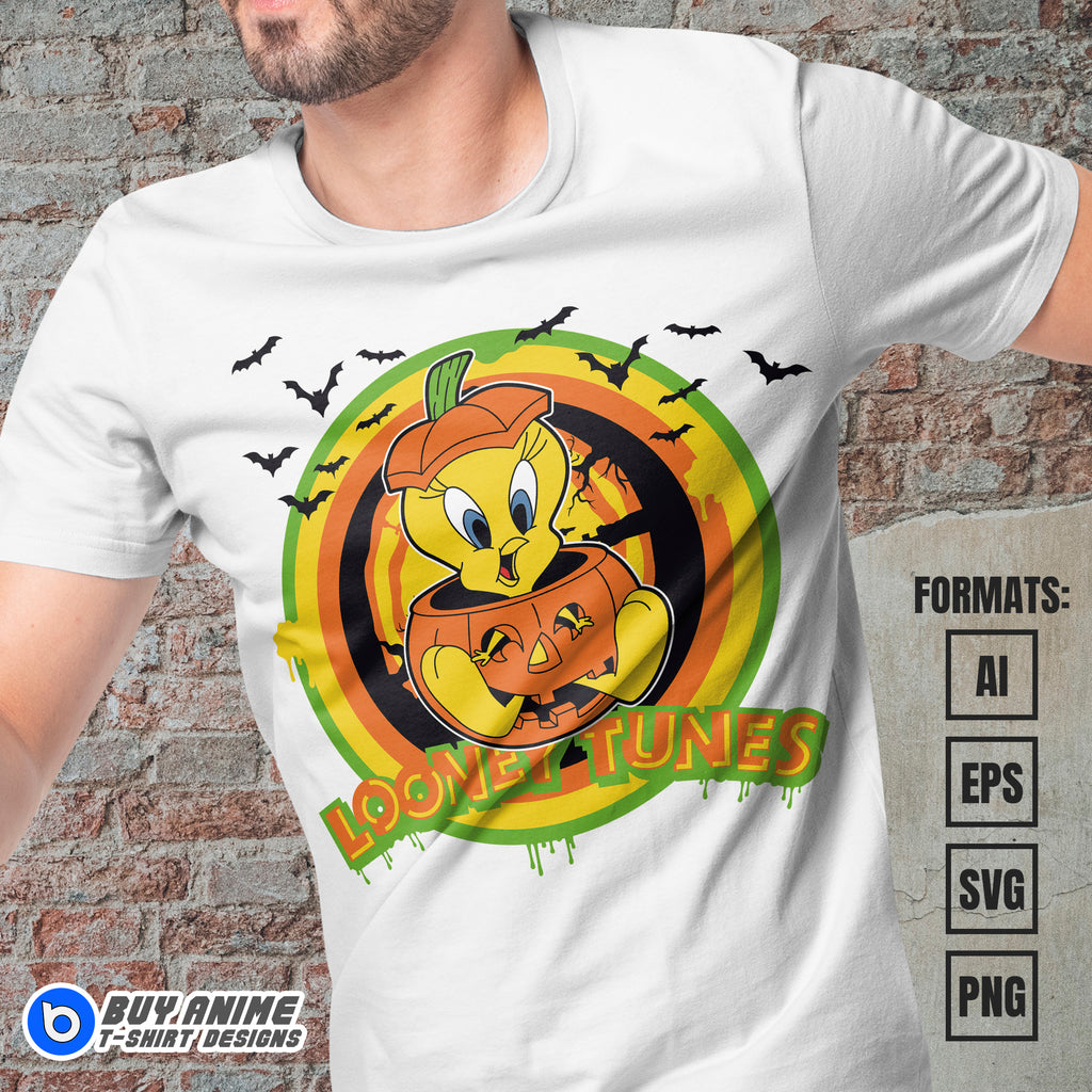 Premium Tweety Bird Halloween Vector T-shirt Design Template