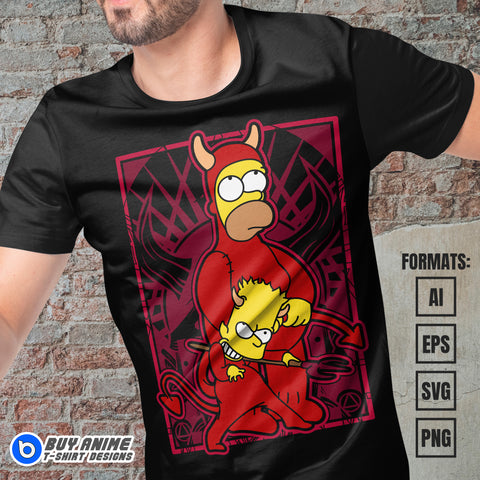 Premium Simpsons Vector T-shirt Design Template