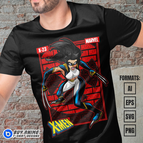 Premium X-23 X-Men Vector T-shirt Design Template