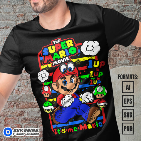 Premium Super Mario Vector T-shirt Design Template #3