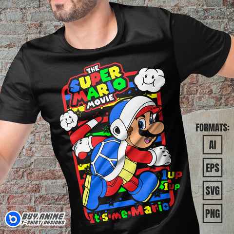 Premium Super Mario Vector T-shirt Design Template #5