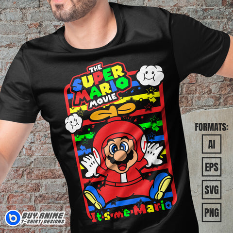 Premium Super Mario Vector T-shirt Design Template #6