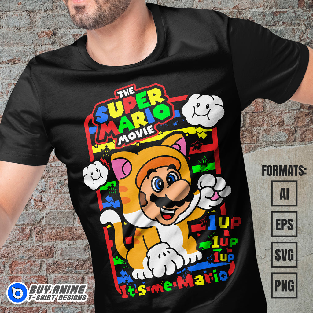 Premium Super Mario Vector T-shirt Design Template #7
